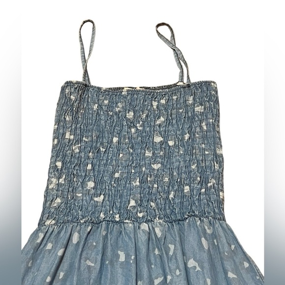 Sunny Studio Paris denim leopard print ruched high low ruffle hem maxi dress - Picture 3 of 9